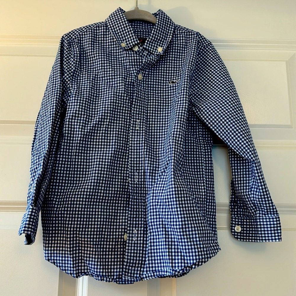 Vineyard Vines boys 4T blue gingham button down -  excellent condition